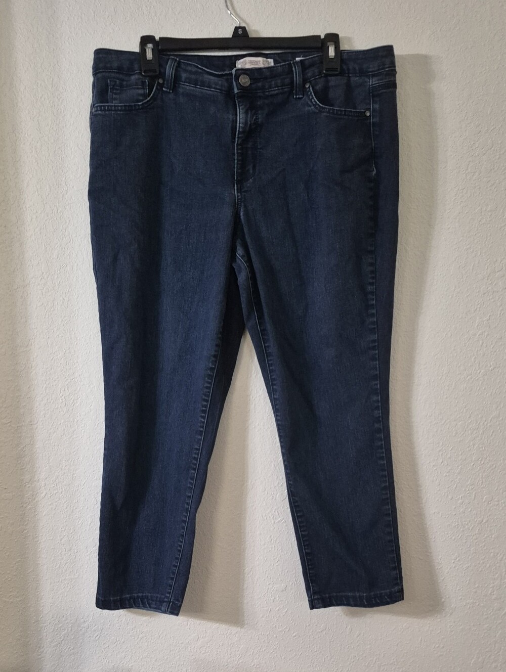 Women's Dark Indigo Boho Skinny Jeans - Classic Slim Crop